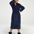 Long Fleece Bathrobe, Blue