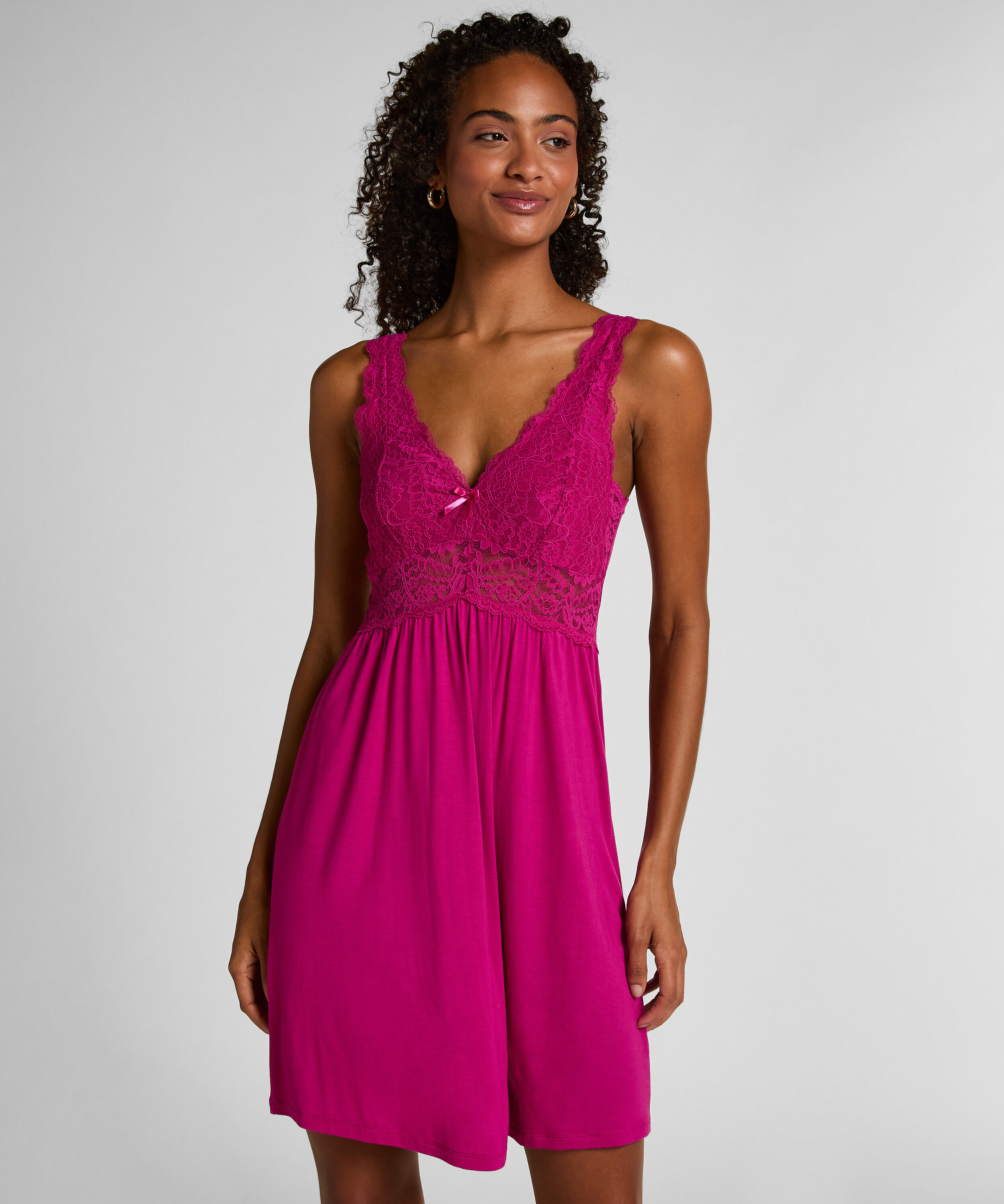 Nora Lace Slip Dress, Pink