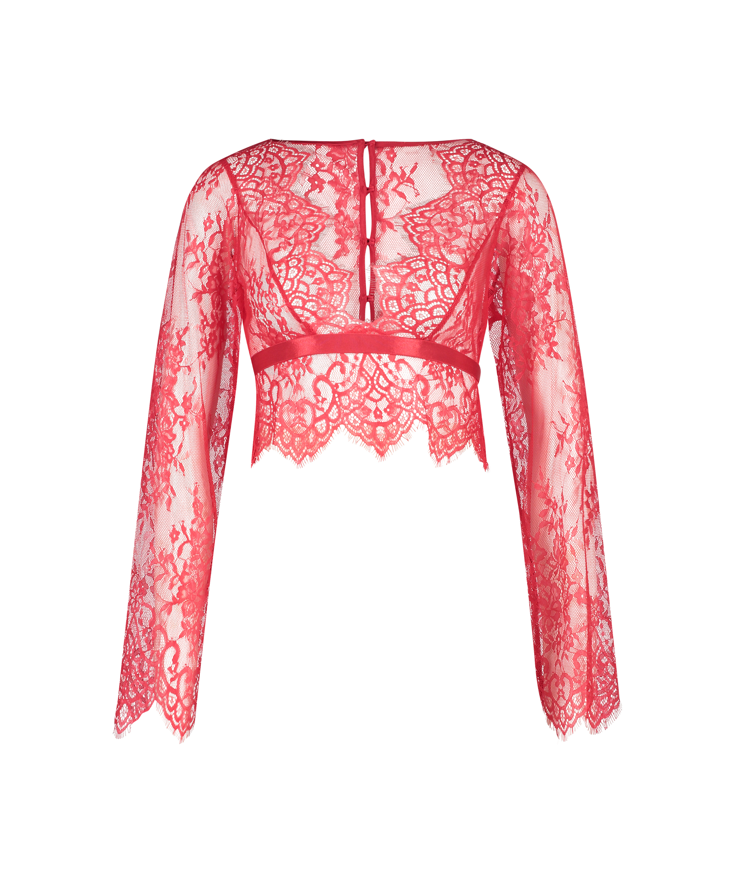 All-over Lace Top, Red, main