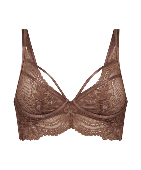 Raquel Non-Padded Longline Underwired Bra, Brown