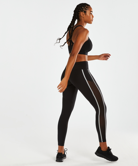 HKMX Regular Waist Sports Leggings, Black