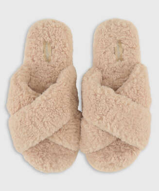 Mandy Teddy slippers, Beige