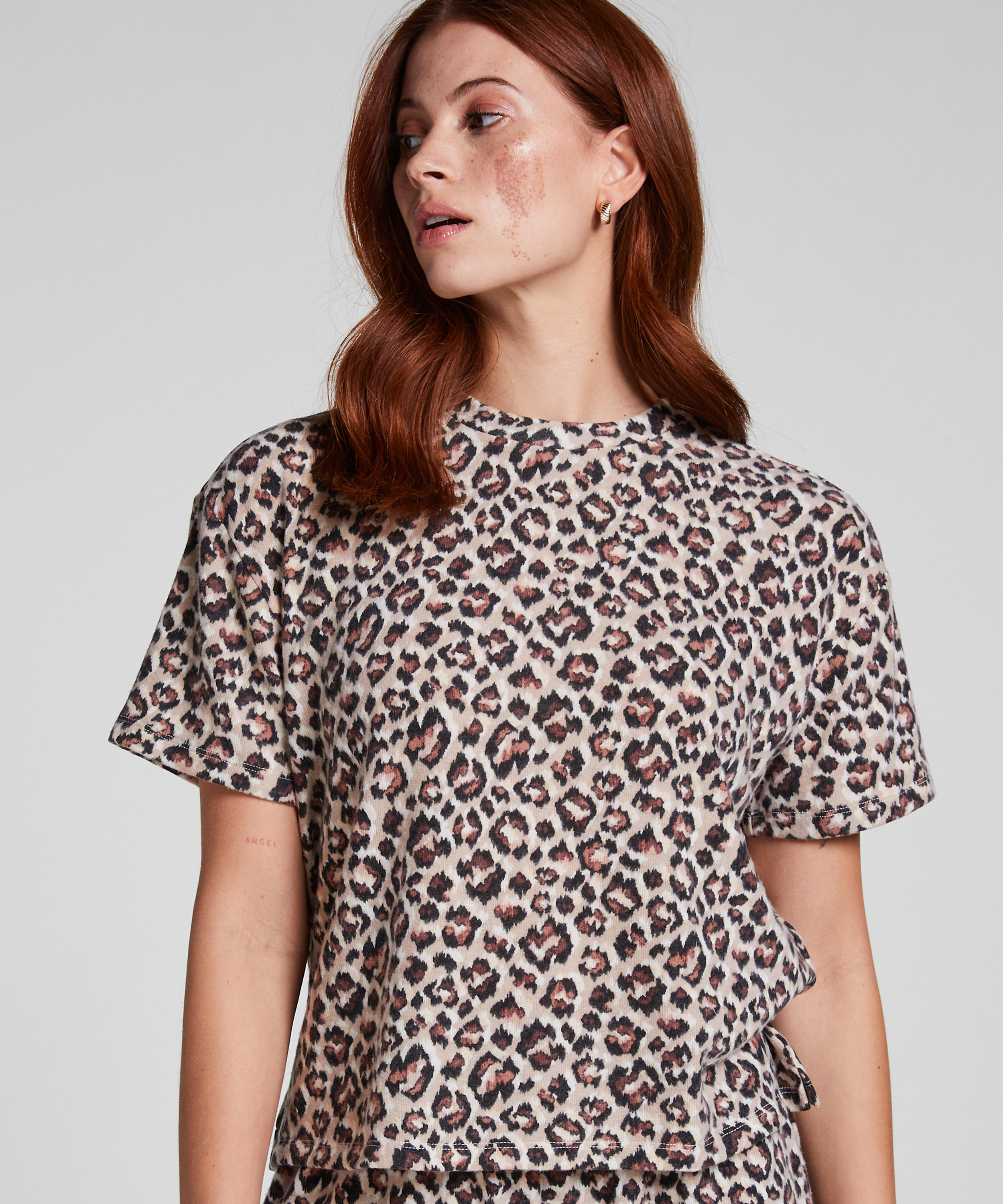 Brushed Jersey Top, Beige, main