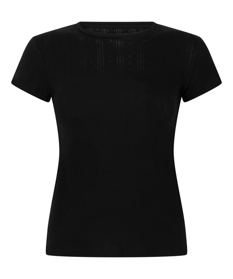 Pointelle Top, Black