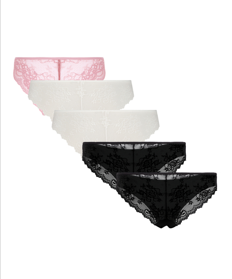 5-pack Invisible Lace Back Brazilian, Pink