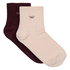 2 Pair Cotton Half Crew Socks, Pink