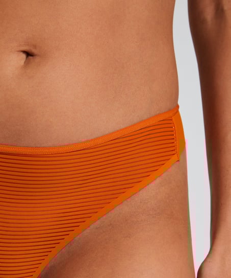 Invisible Stripe Mesh Thong, Orange