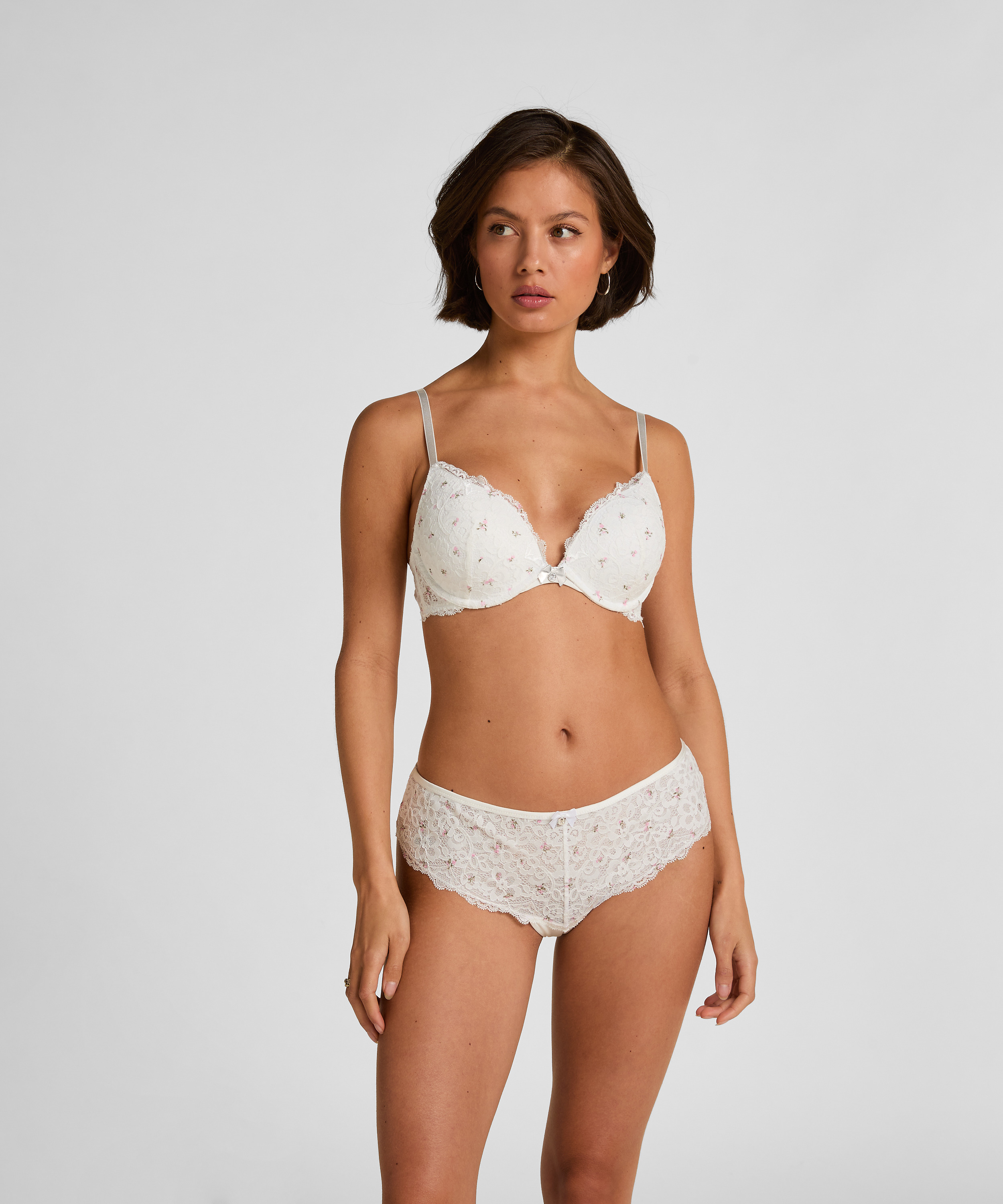 Marine Padded Push-Up Underwired Bra, White, main