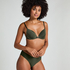 Plunge Padded Underwired Bra, Green