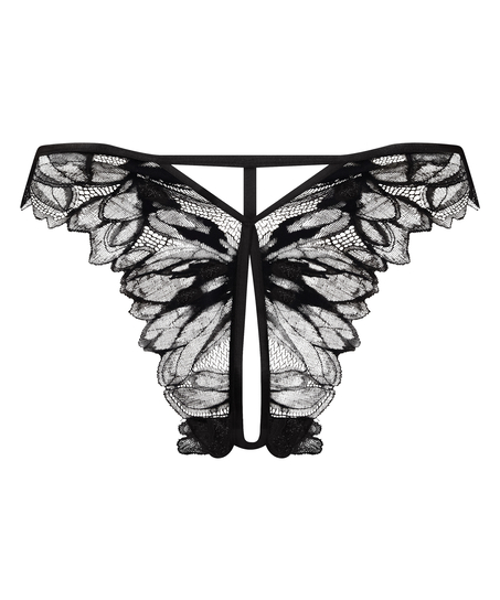 Cierra Open Crotch Brazilian, Black