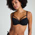 Scallop Padded Underwired Bikini Top, Black