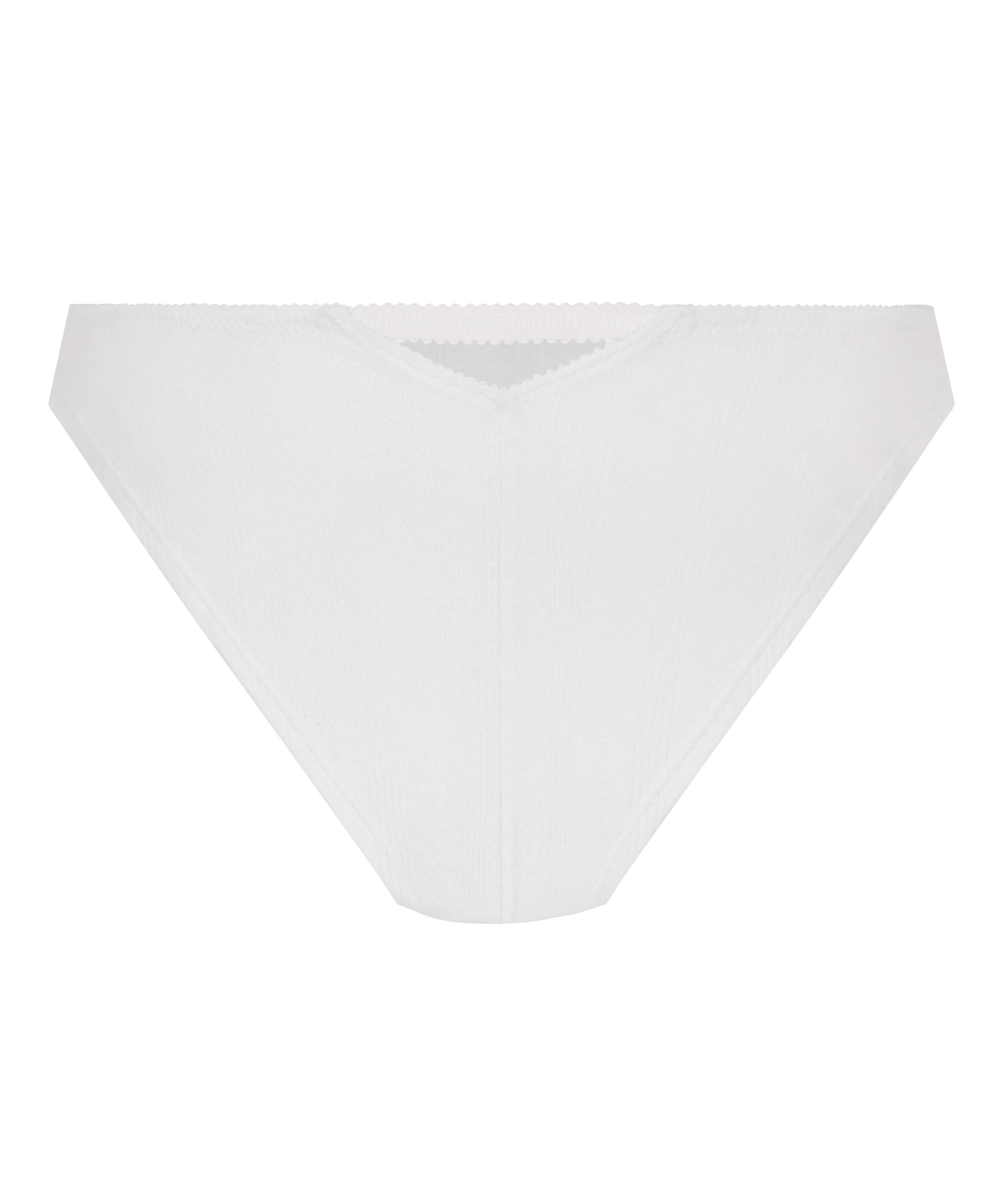 Pointelle Brazilian, White, main