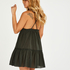 Tiered beach dress, Green