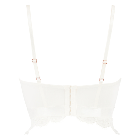 Heather Padded Longline Underwired Bra, White