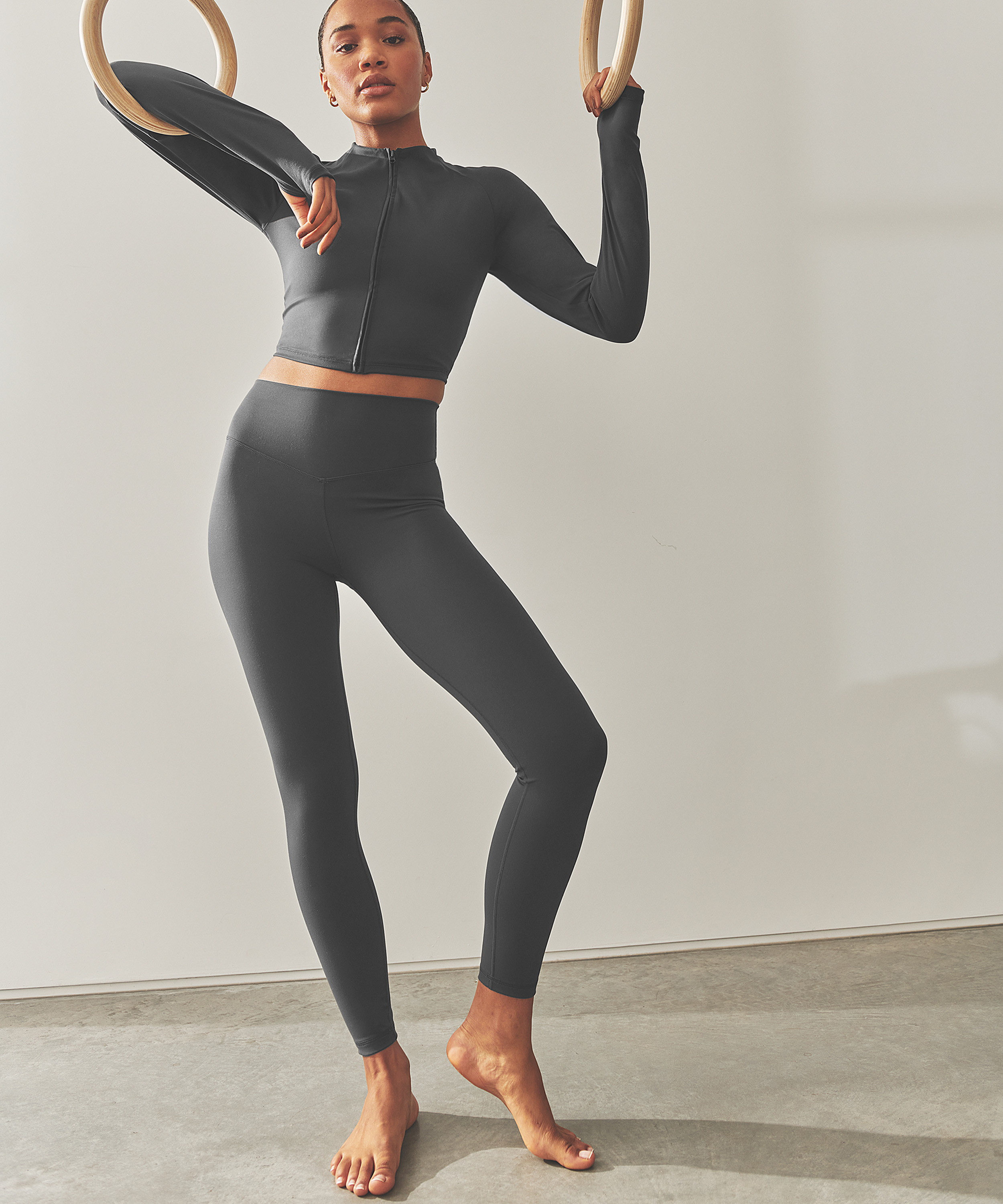 HKMX High Waist Leggings, Gray, main