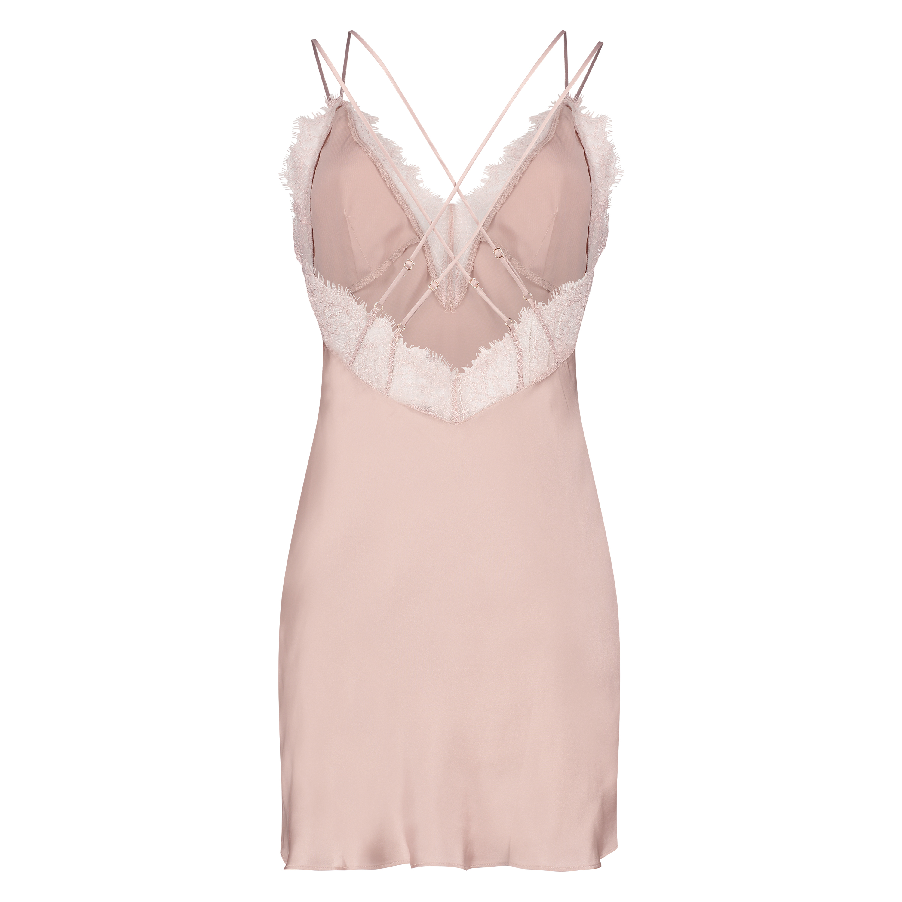Satin Lily slip dress, Pink, main