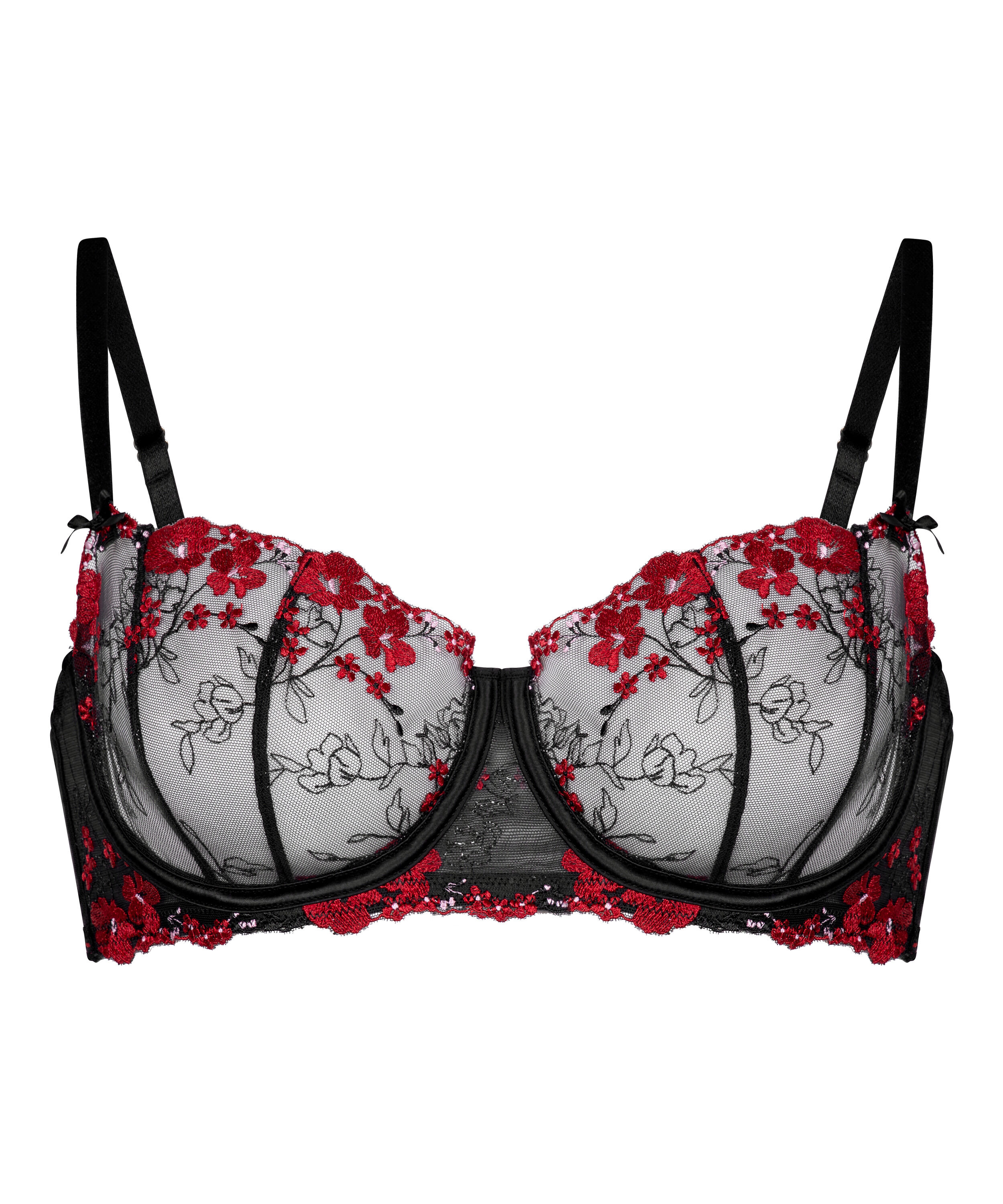 Peonie Non-Padded Underwired Bra, Black