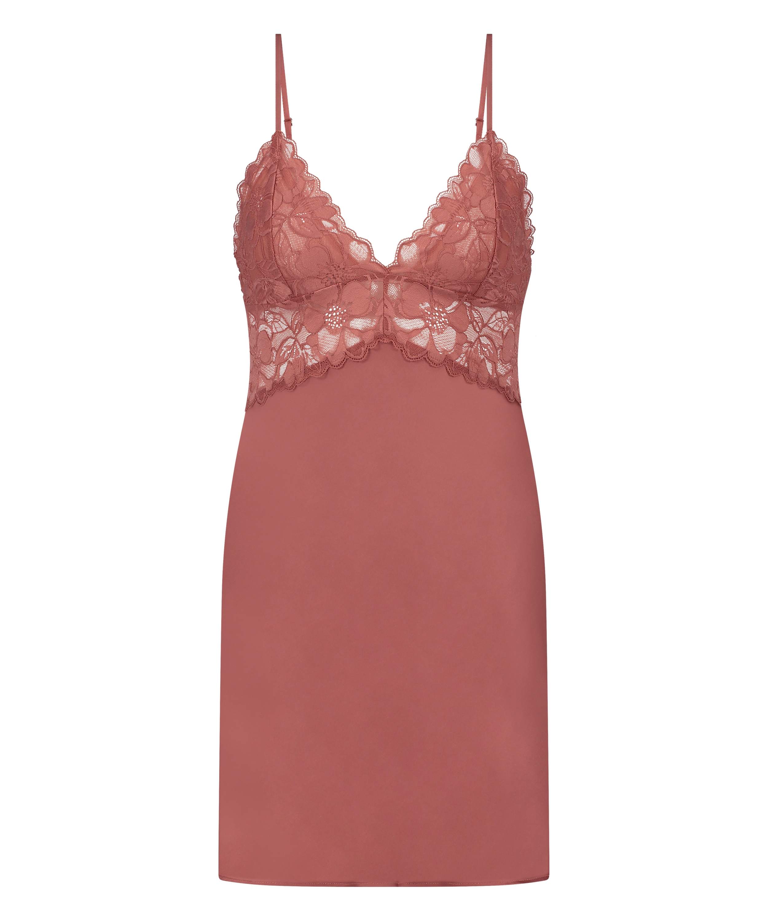 Satin Slip Dress, Pink, main
