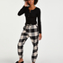Petite Twill Check Pyjama pants, Black