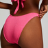 Crinkle High-Leg Bikini Bottoms, Pink