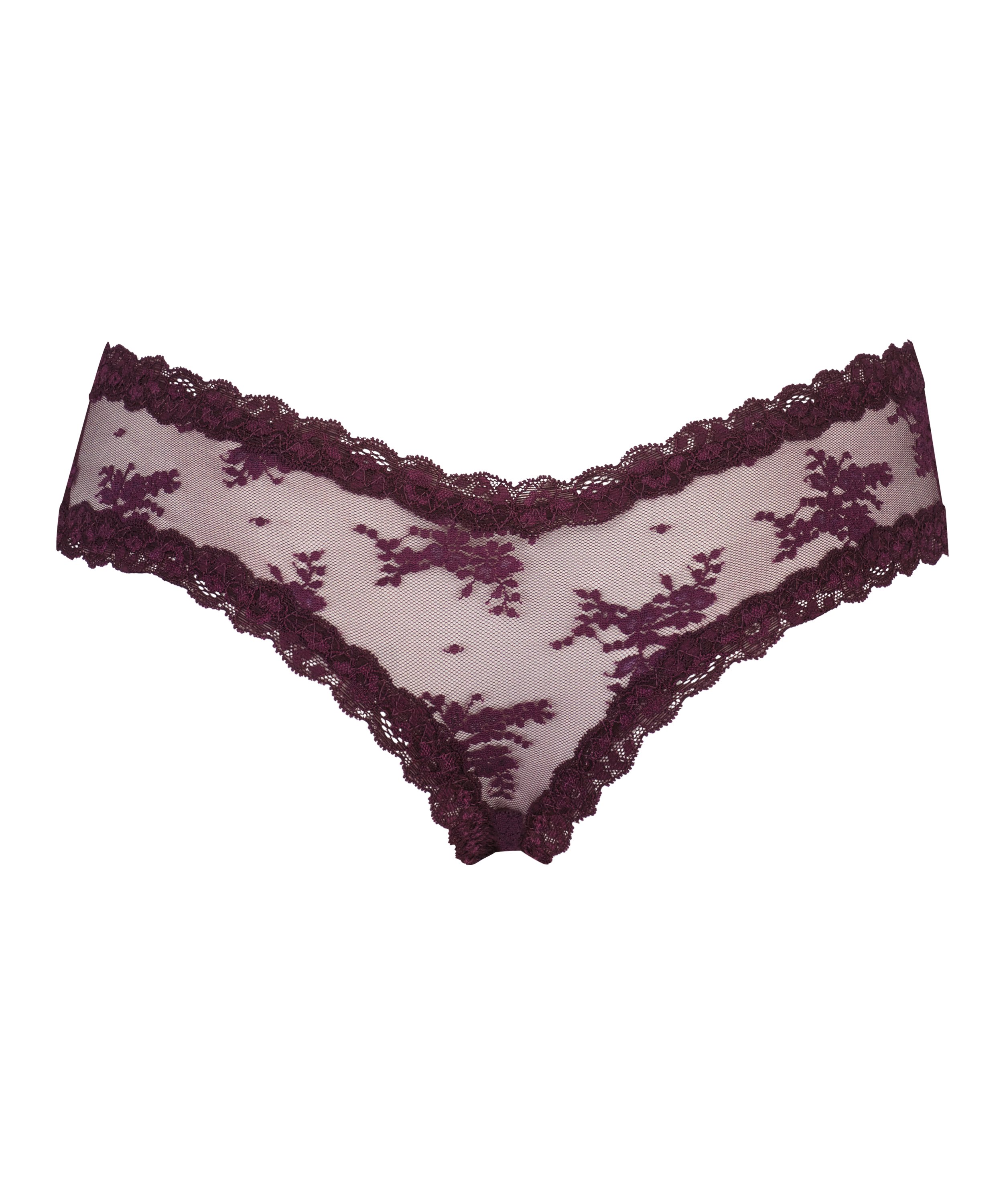 V-shaped Brazilian knickers mesh, Purple, main