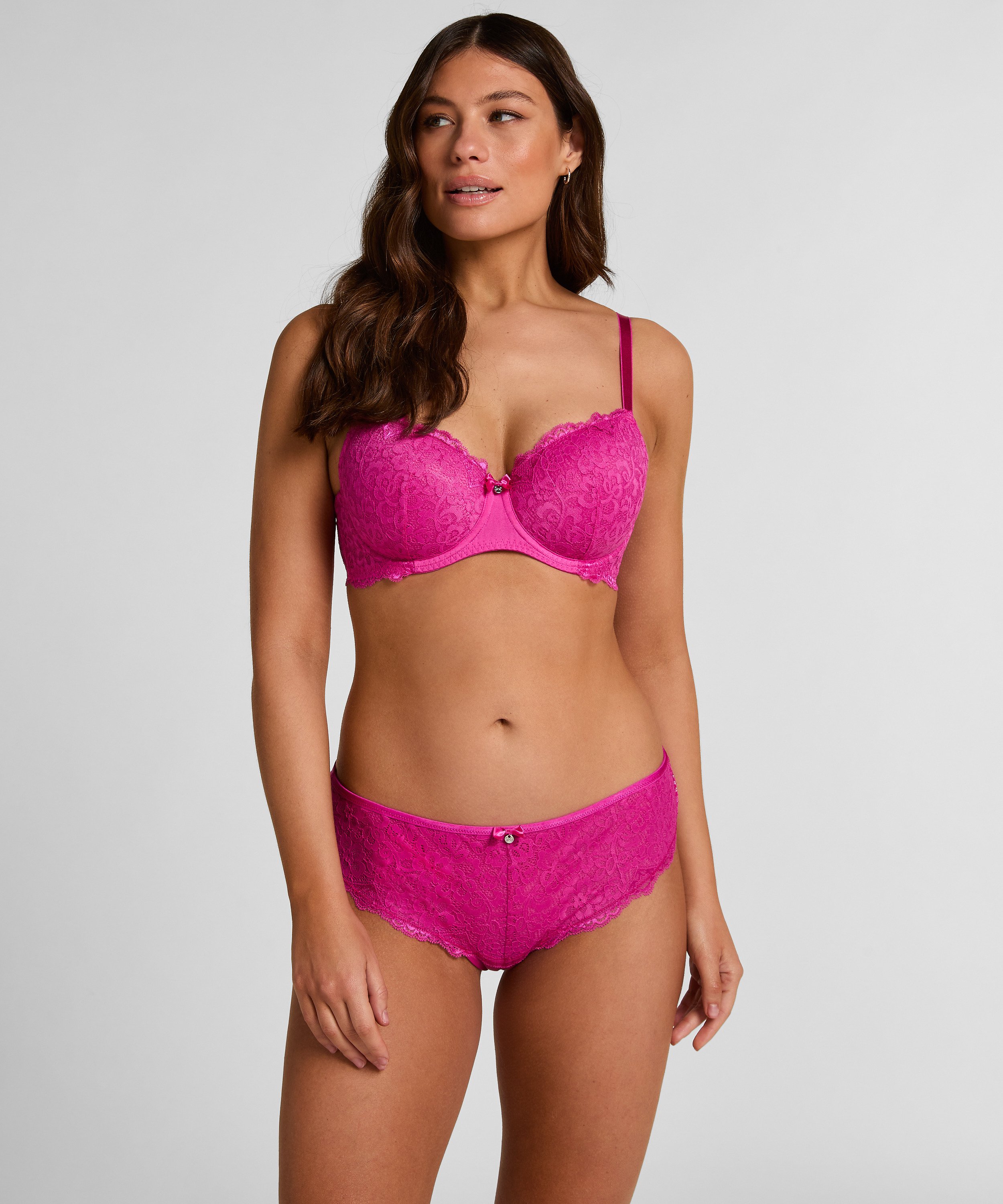 Marine Padded Underwired Bra, Pink, main