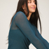 super soft Boatneck Shirt with Cashmere, Blue