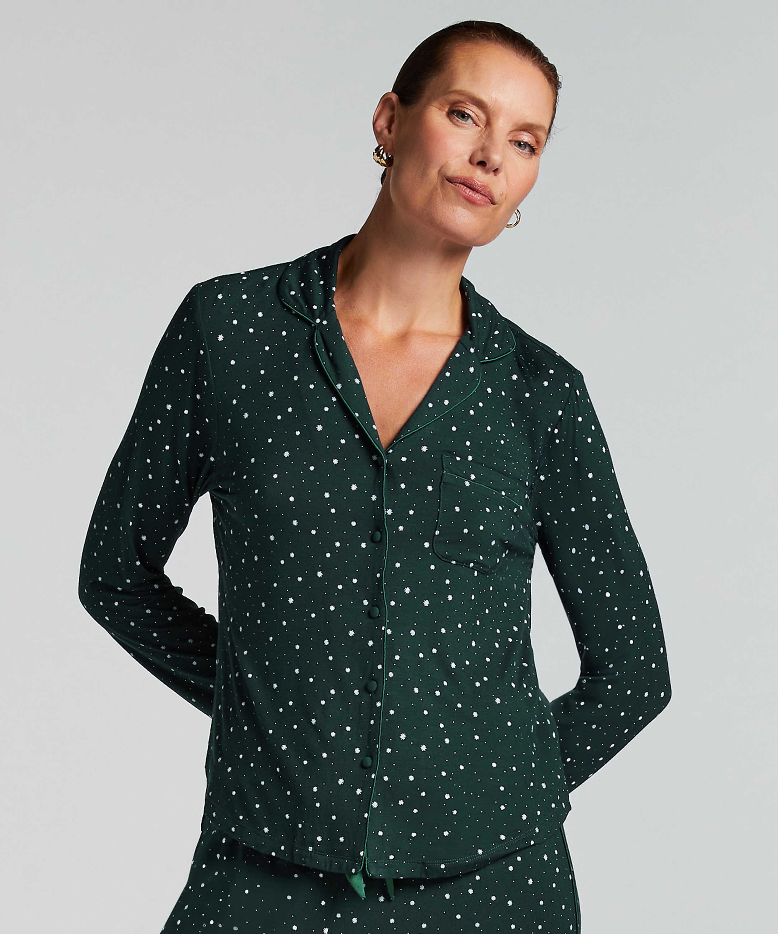 Essential Jersey Long-Sleeved Jacket, Green, main