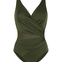 Shaping Shell Mesh Swimsuit, Green