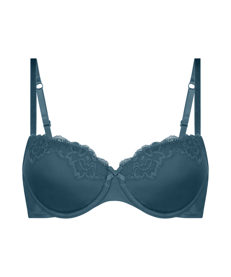 Lace & Shine Padded Underwired Bra, Blue