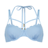 Scallop Padded Underwired Bikini Top, Blue
