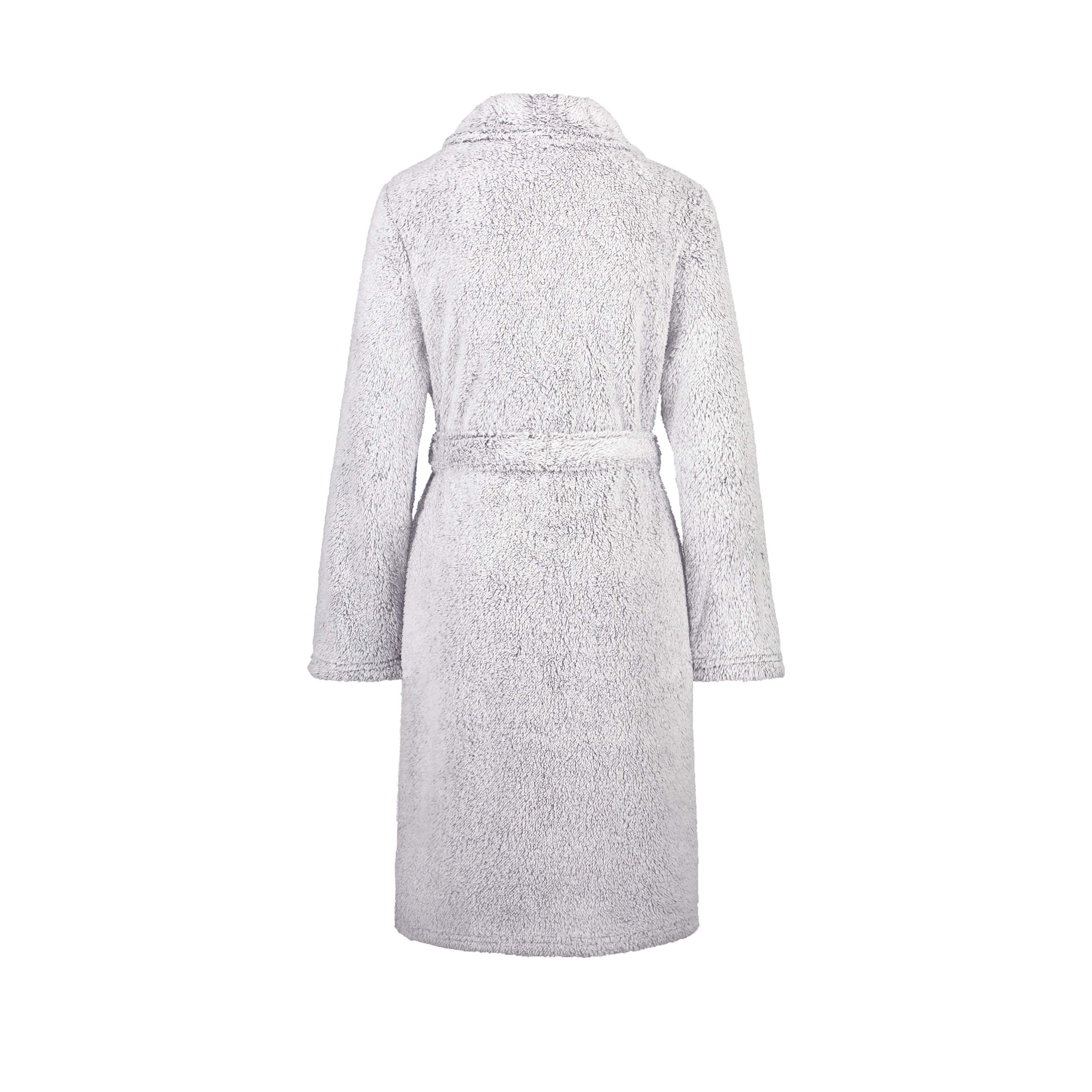Fleece Bathrobe Short, Gray, main