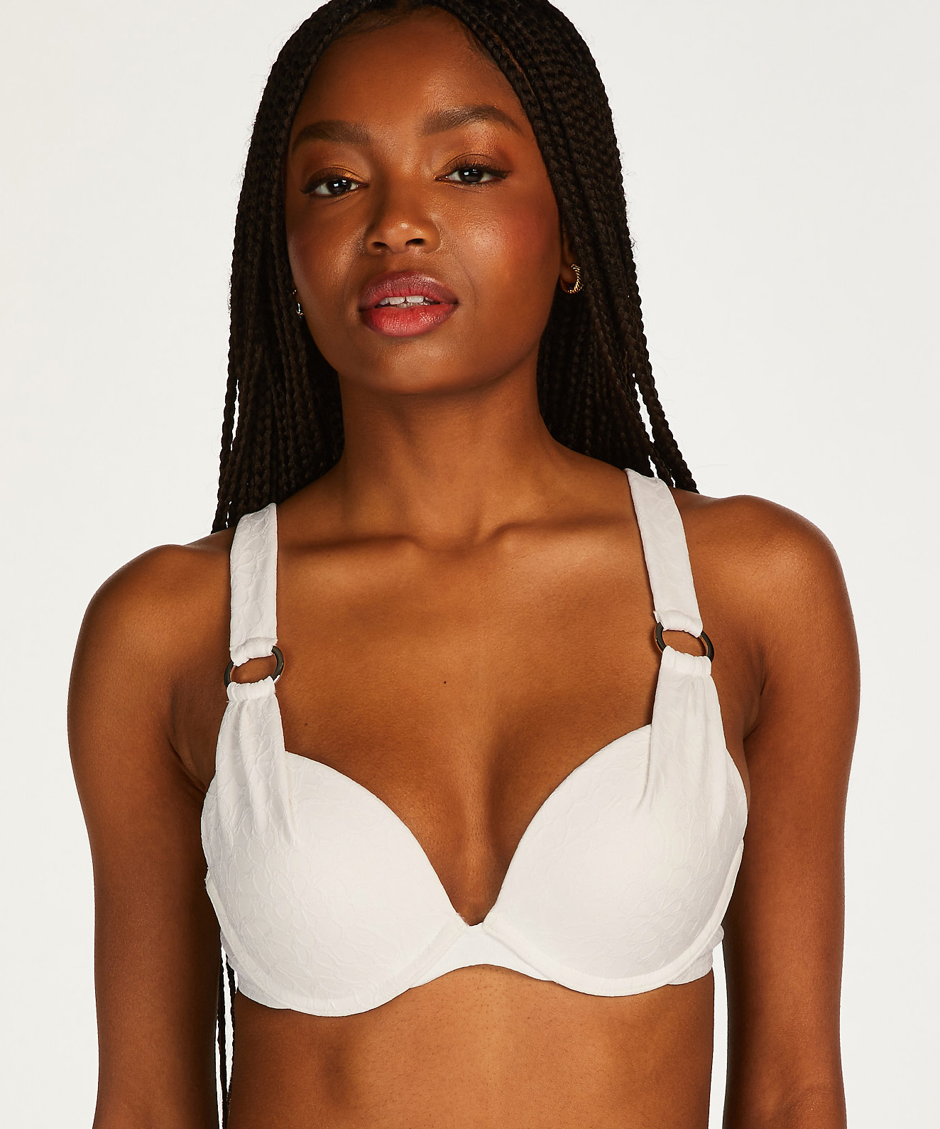Sri Lanka Padded Push-Up Underwired Bikini Top, White, main