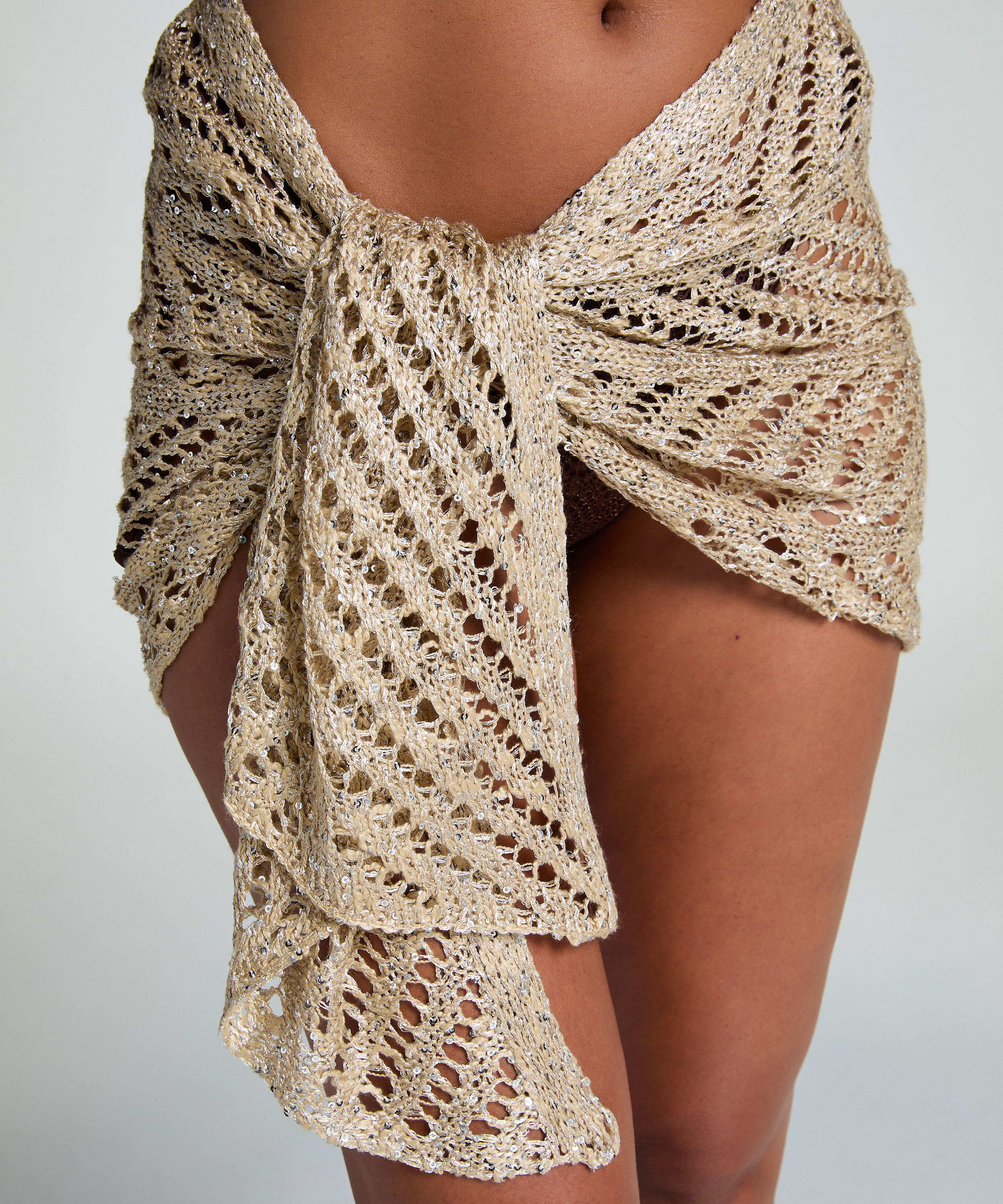 Beach Sequin Pareo, Beige, main