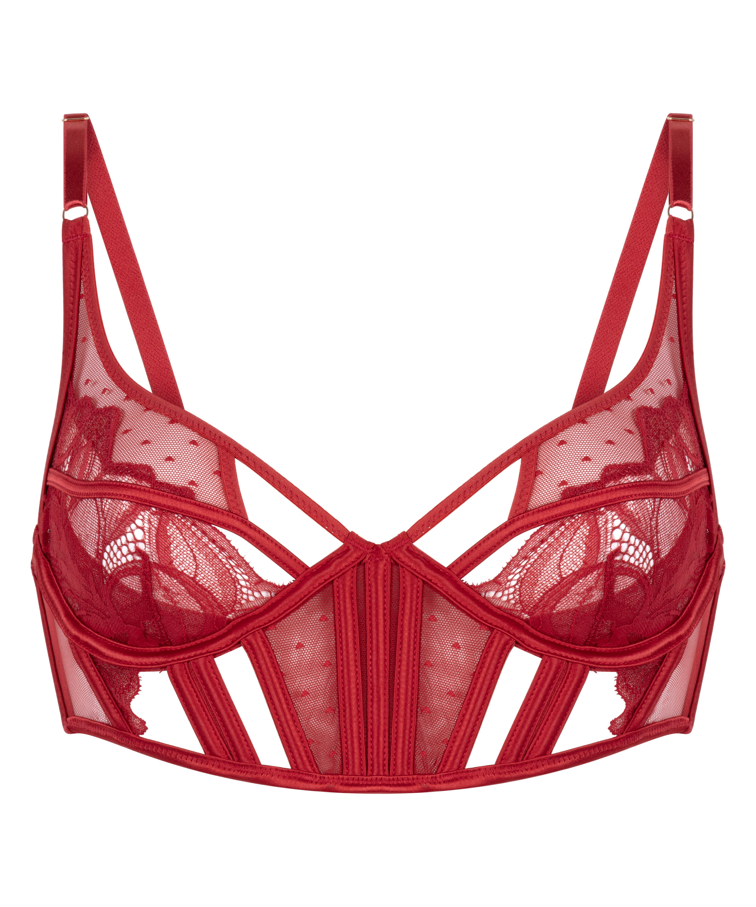 Billie Non-Padded Longline Underwired Bra, Red