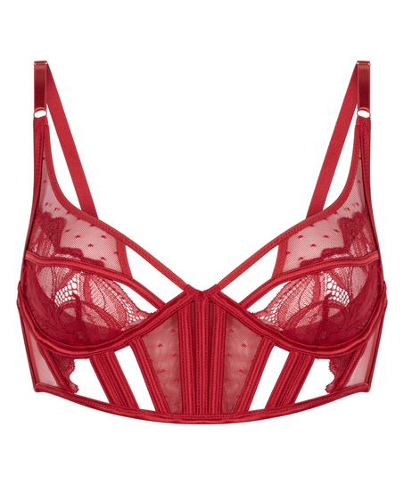 Billie Non-Padded Longline Underwired Bra, Red