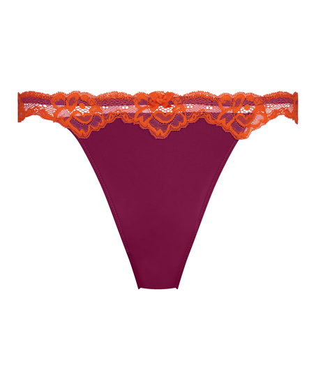 Lace & Shine Thong, Pink