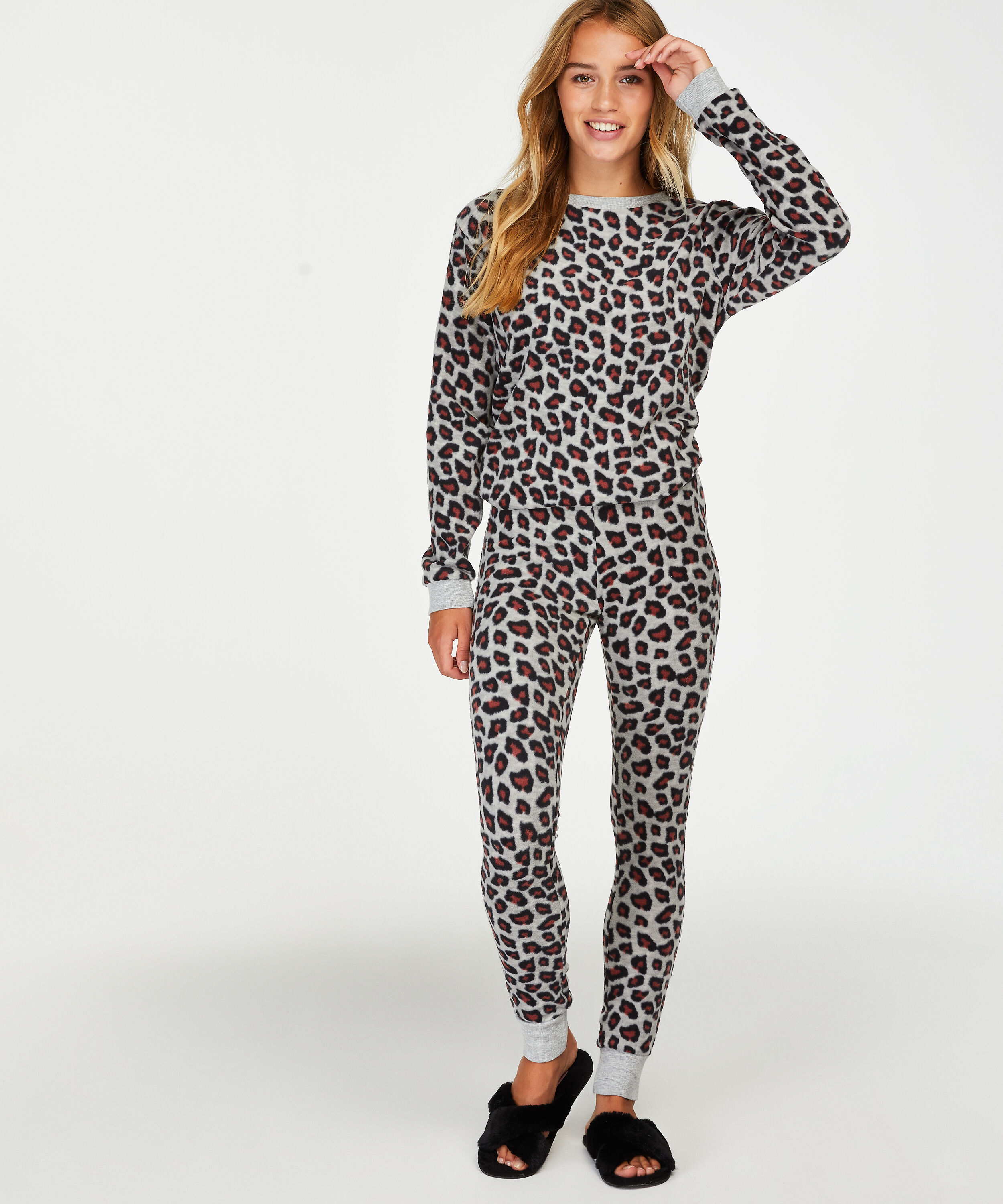 Micro Fleece Leggings, Gray