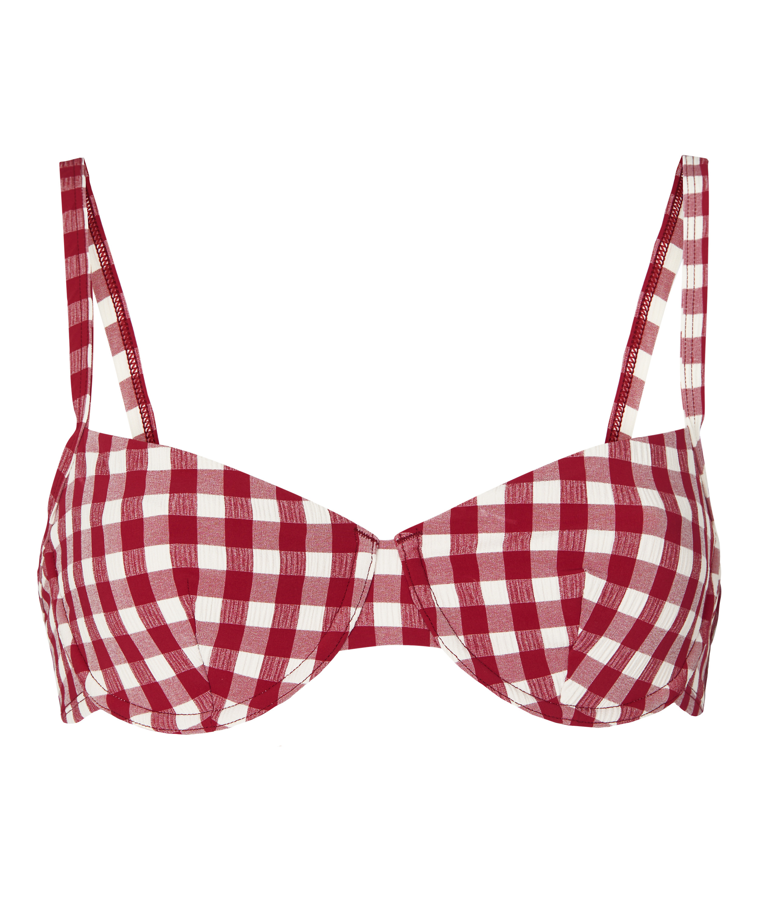 Non-Padded Underwired Bikini Top Amalfi, Red, main