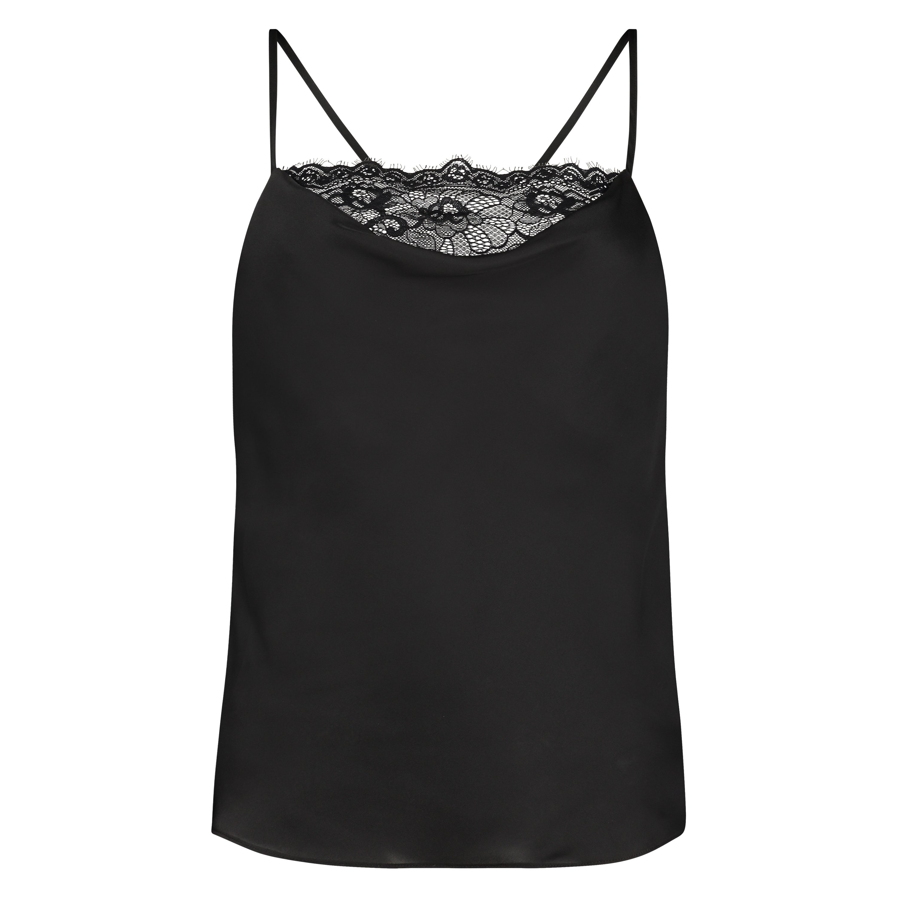 Satin Cami, Black, main