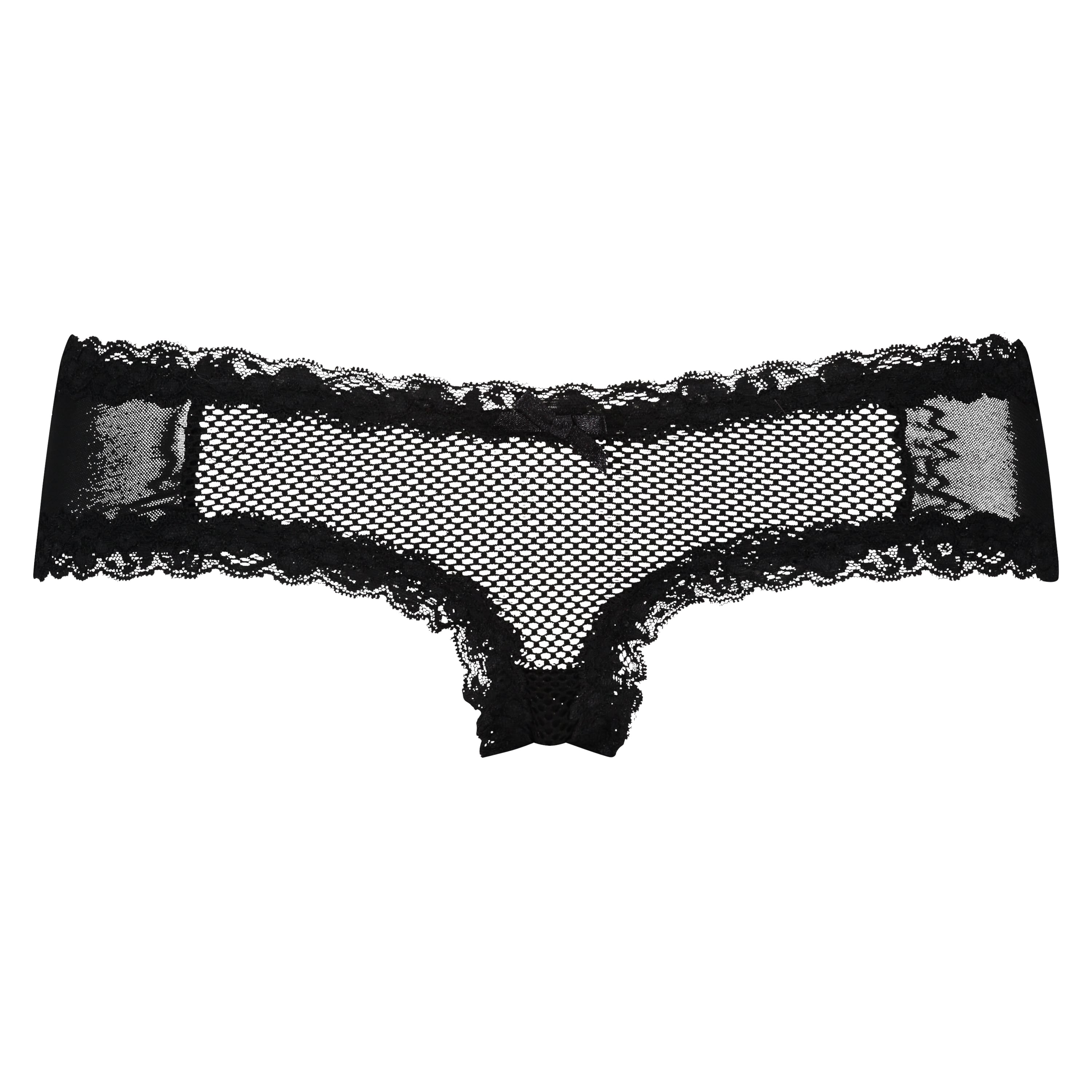 V-shaped Brazilian knickers mesh, Black, main