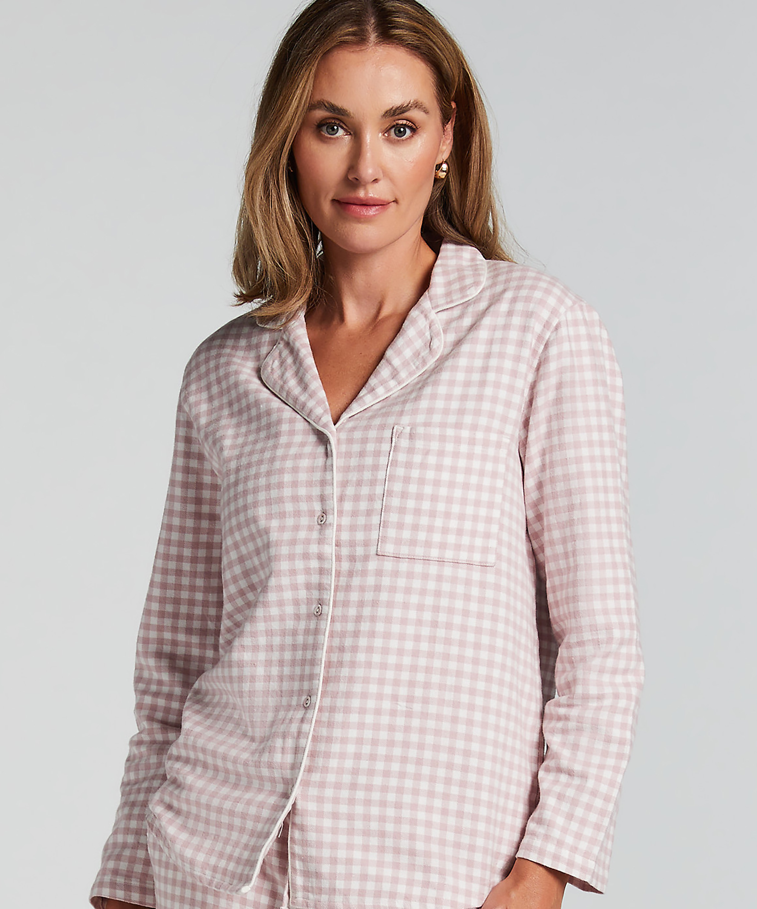 Essentials Flannel Pyjama Top, Purple, main