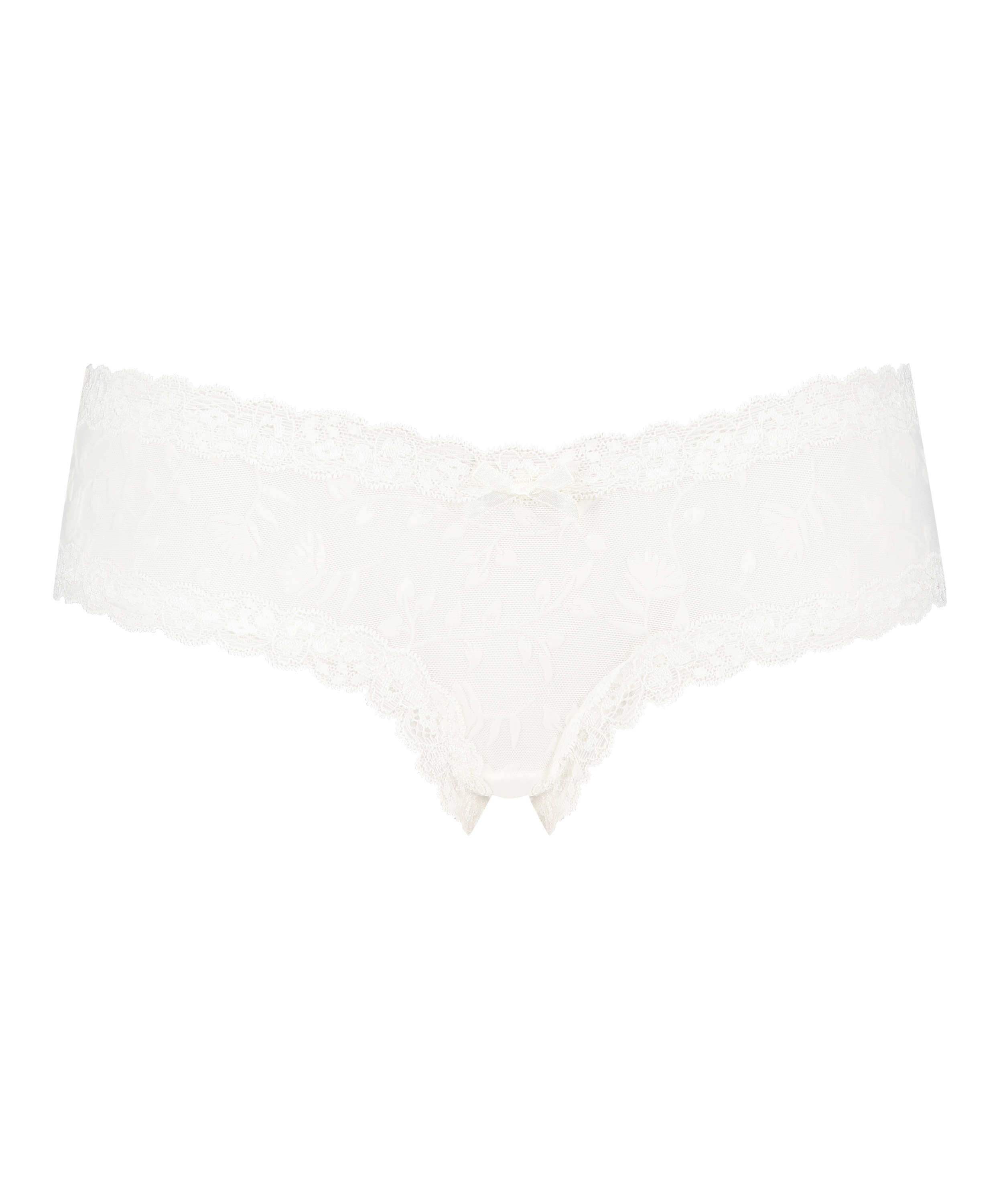 V-shaped Brazilian knickers mesh, White, main