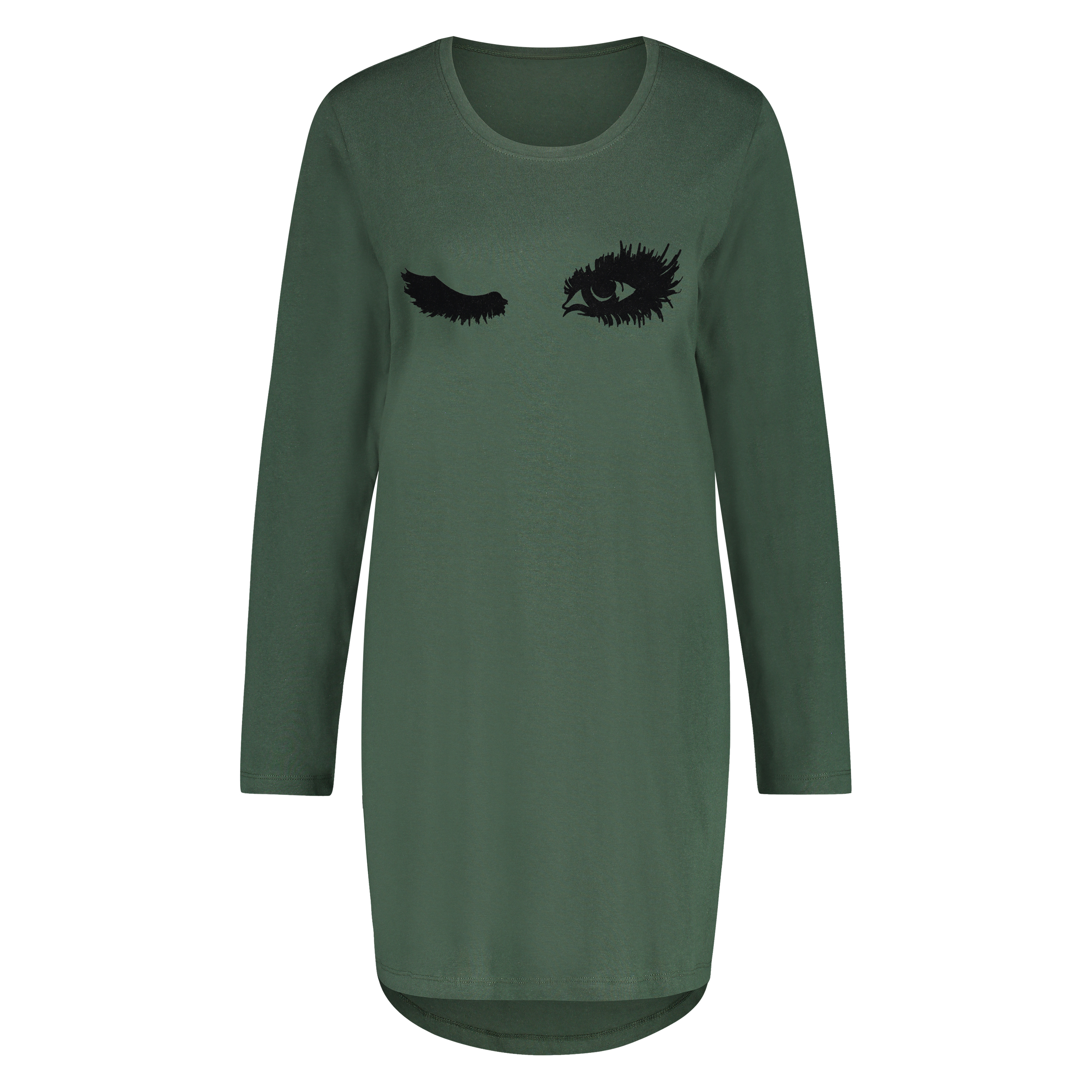 Round Neck Nightshirt, Green, main