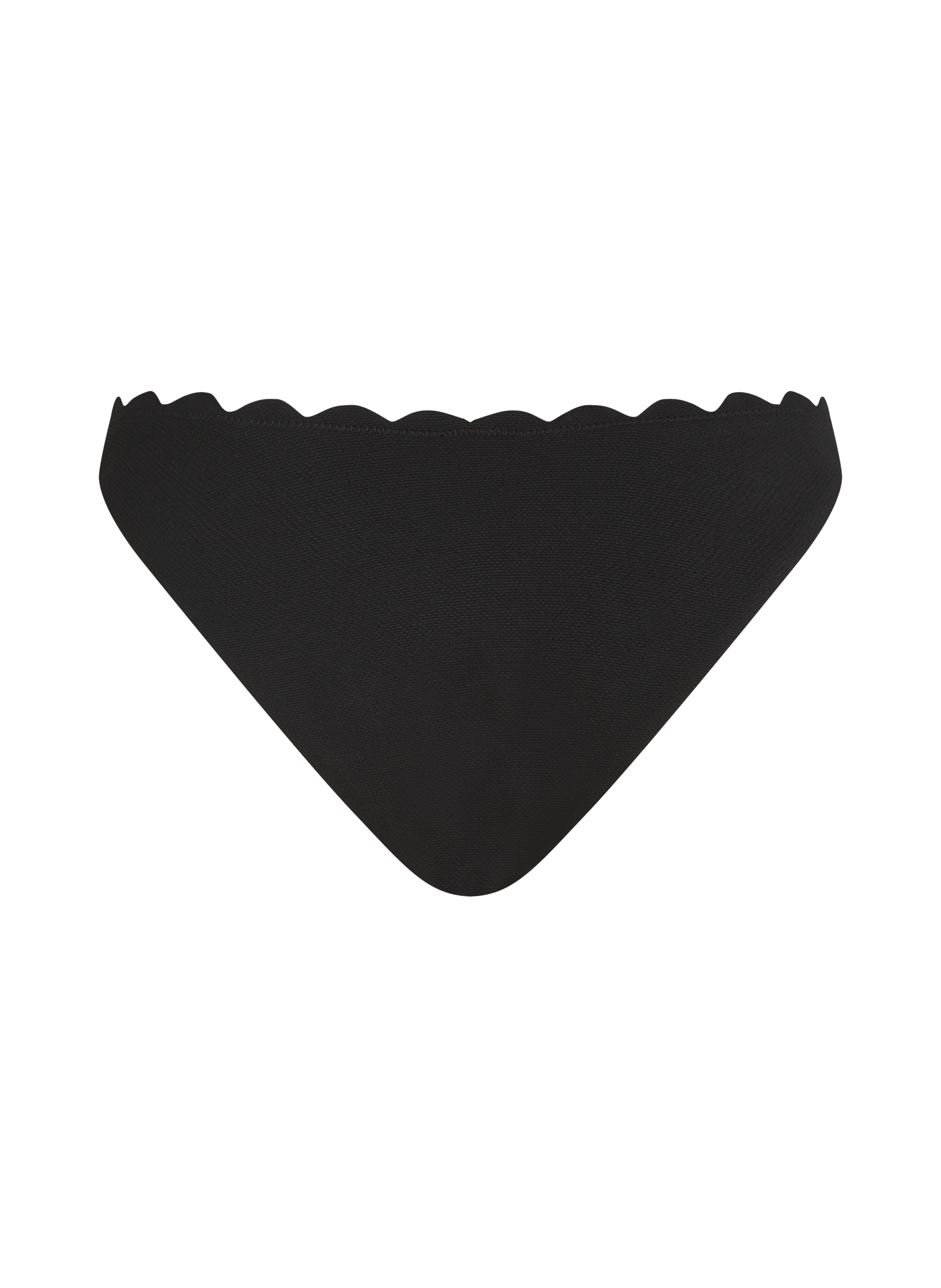 Scallop High-Leg Bikini Bottoms, Black, main