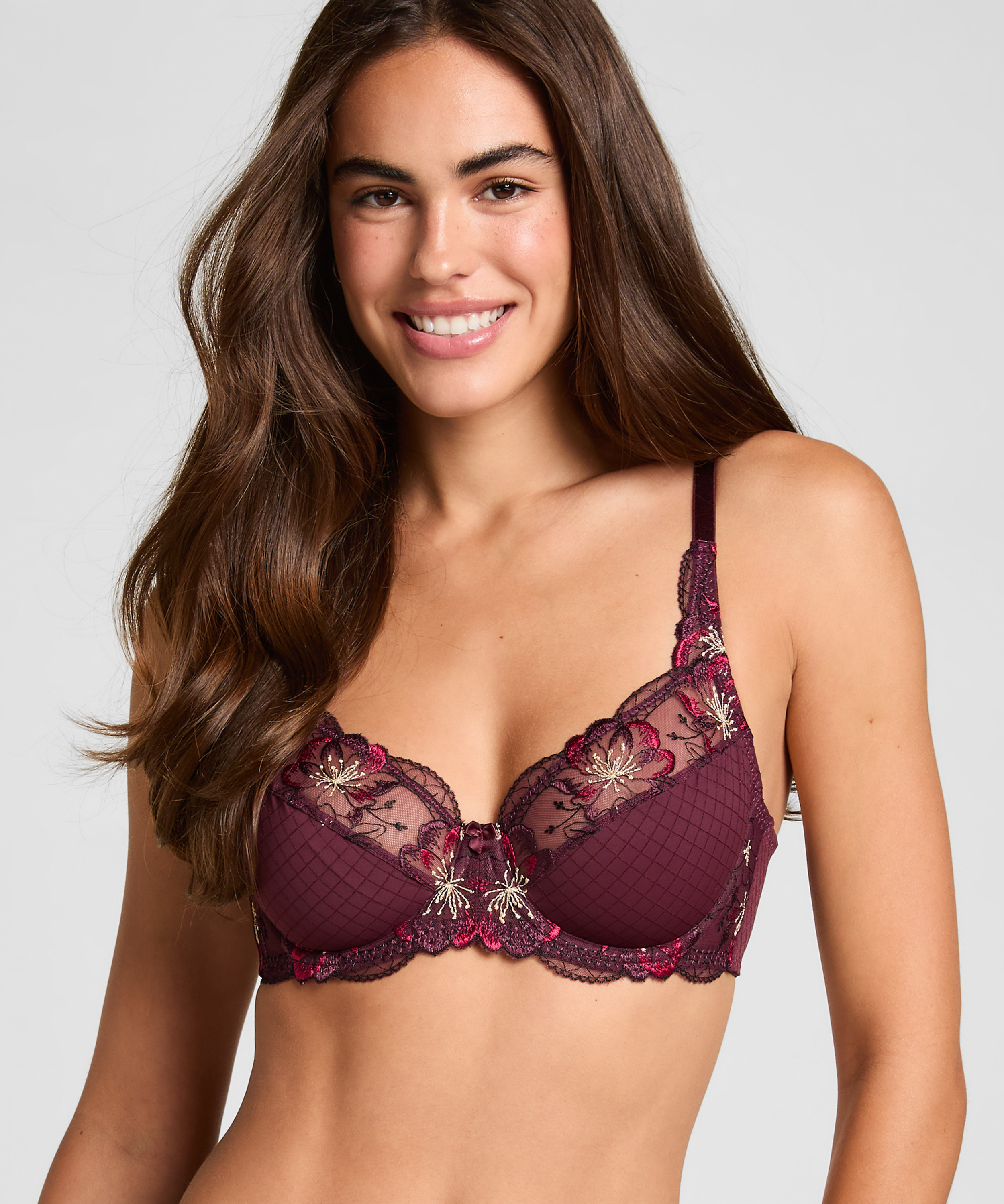 Non-Padded Underwired Bra Helena, Purple, main