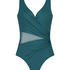 Shaping Shell Mesh Swimsuit, Green