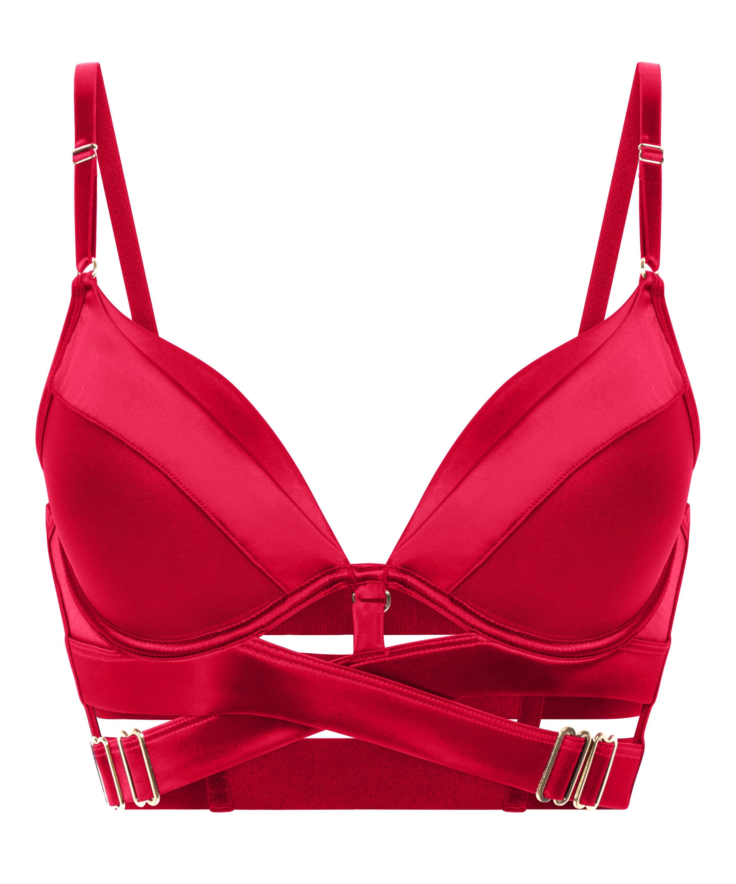 Colette Padded Underwired Longline Push-Up Bra, Pink, main