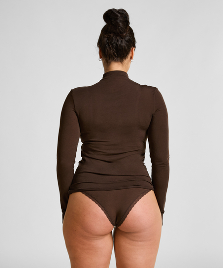 super soft Turtleneck shirt with Cashmere, Brown