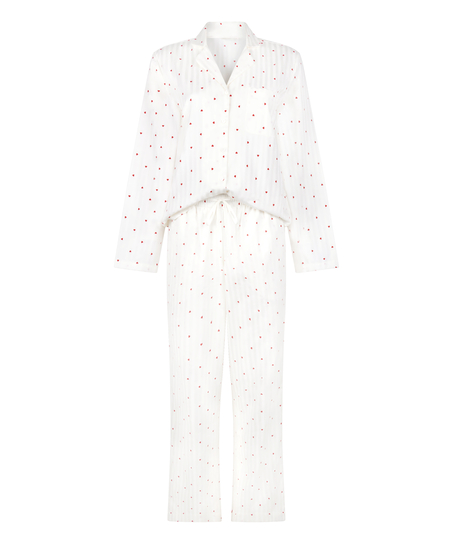 Pyjama Set Cotton Hearts, White